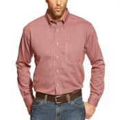 Ariat FR Bell Button Down Work Shirt in Wine Burgandy